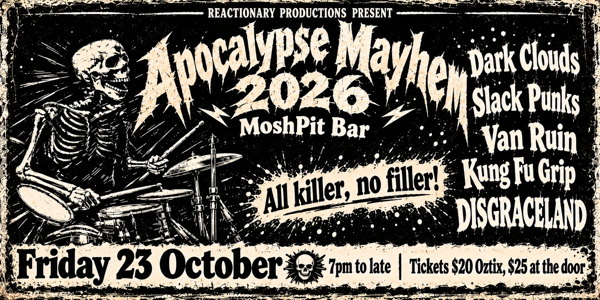 Apocalypse Mayhem 2026 live at MoshPit Bar - Concert poster