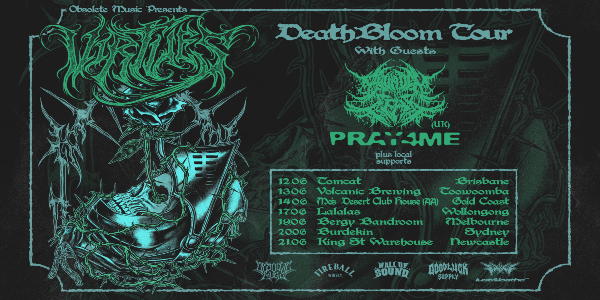 Virtues “Death Bloom’ East Coast Tour live at Tomcat - Concert poster