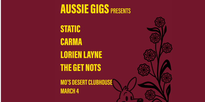 Aussie Gigs: CARMA, The Get Nots, Lorien Layne & Static