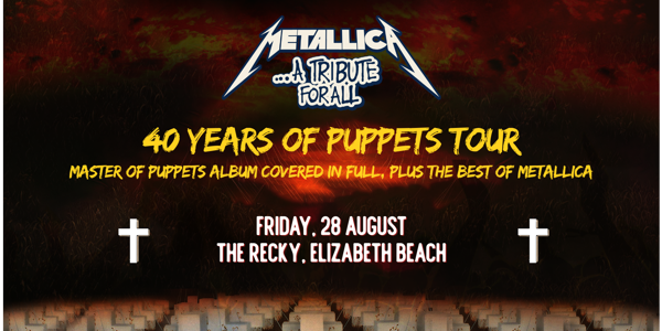 Metallica... A Tribute for All live at The Recky Pacific Palms Rec Club - Concert poster