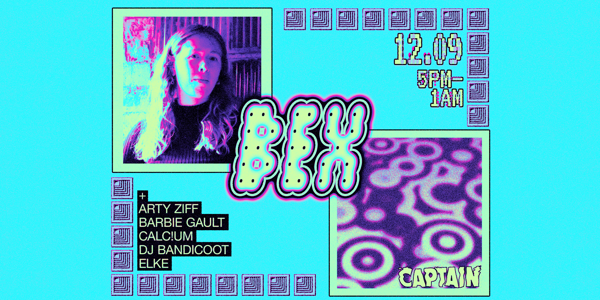 Captain Pres. Bex live at Captain Bar - Concert poster