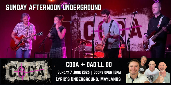 CODA + Dad'll Do live at Lyric's Underground - Concert poster