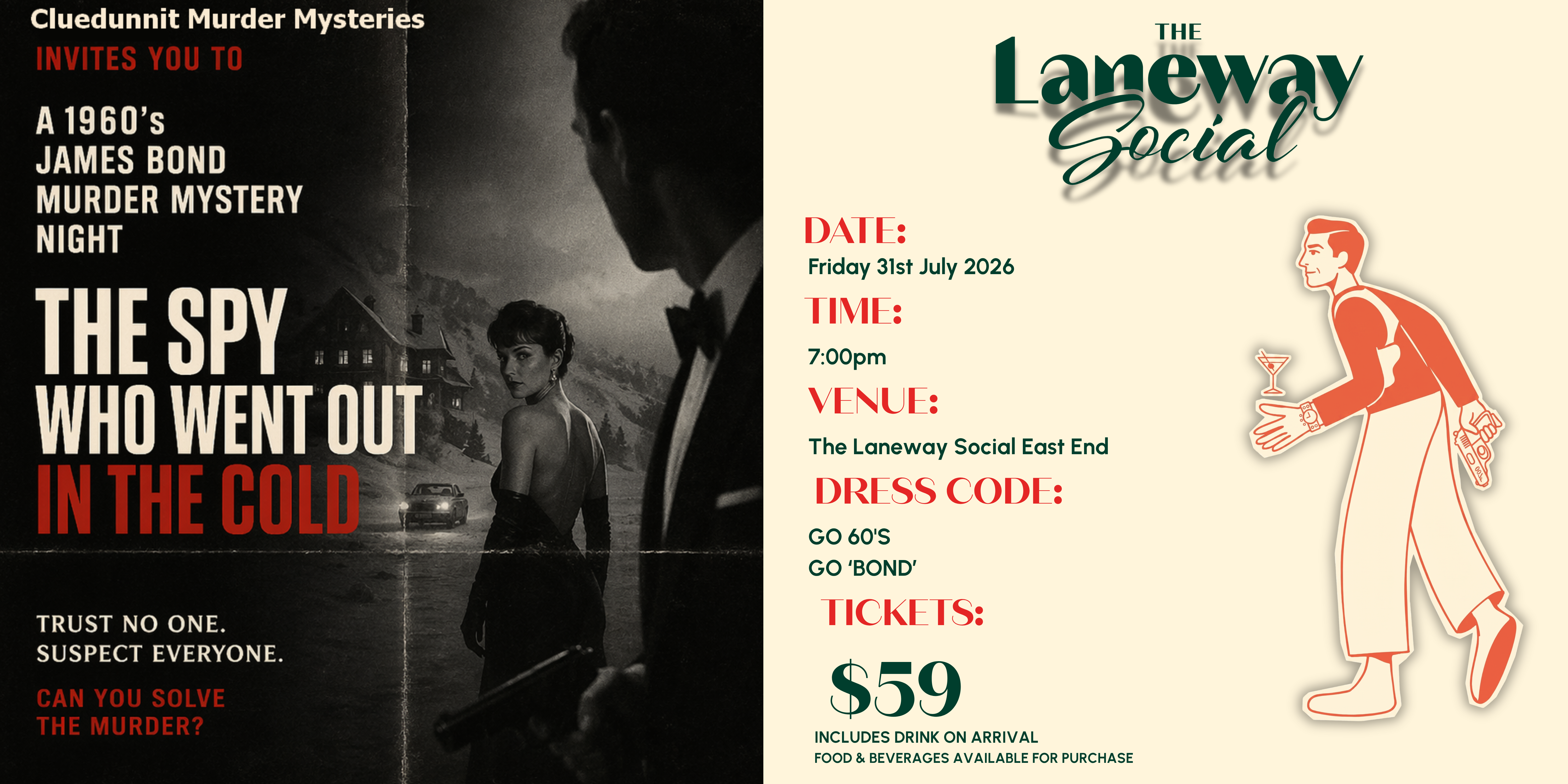 A 1960s James Bond Murder Mystery Night