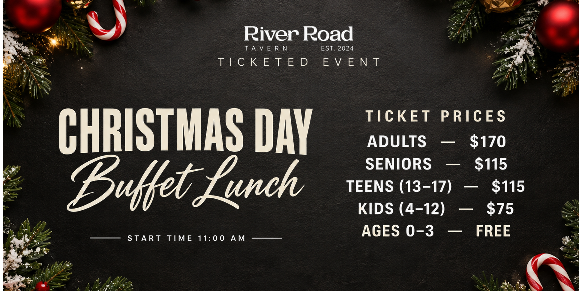 Christmas Day Lunch Buffet at River Road Tavern
