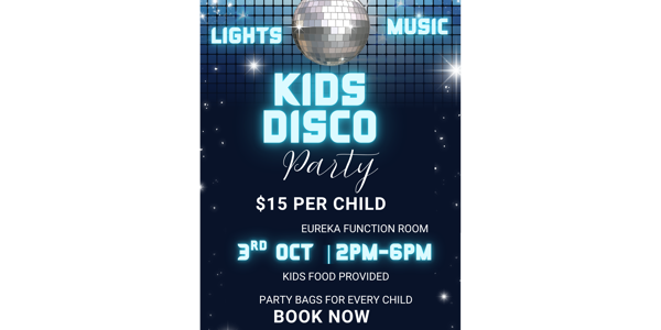 Kids Disco Party live at Eureka Tavern - Concert poster