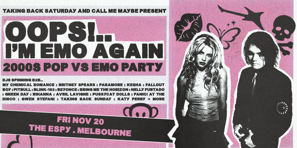 OOOPS!.. I'm Emo Again: 2000s Pop vs Emo Party - Melbourne live at Espy Gershwin - Concert poster