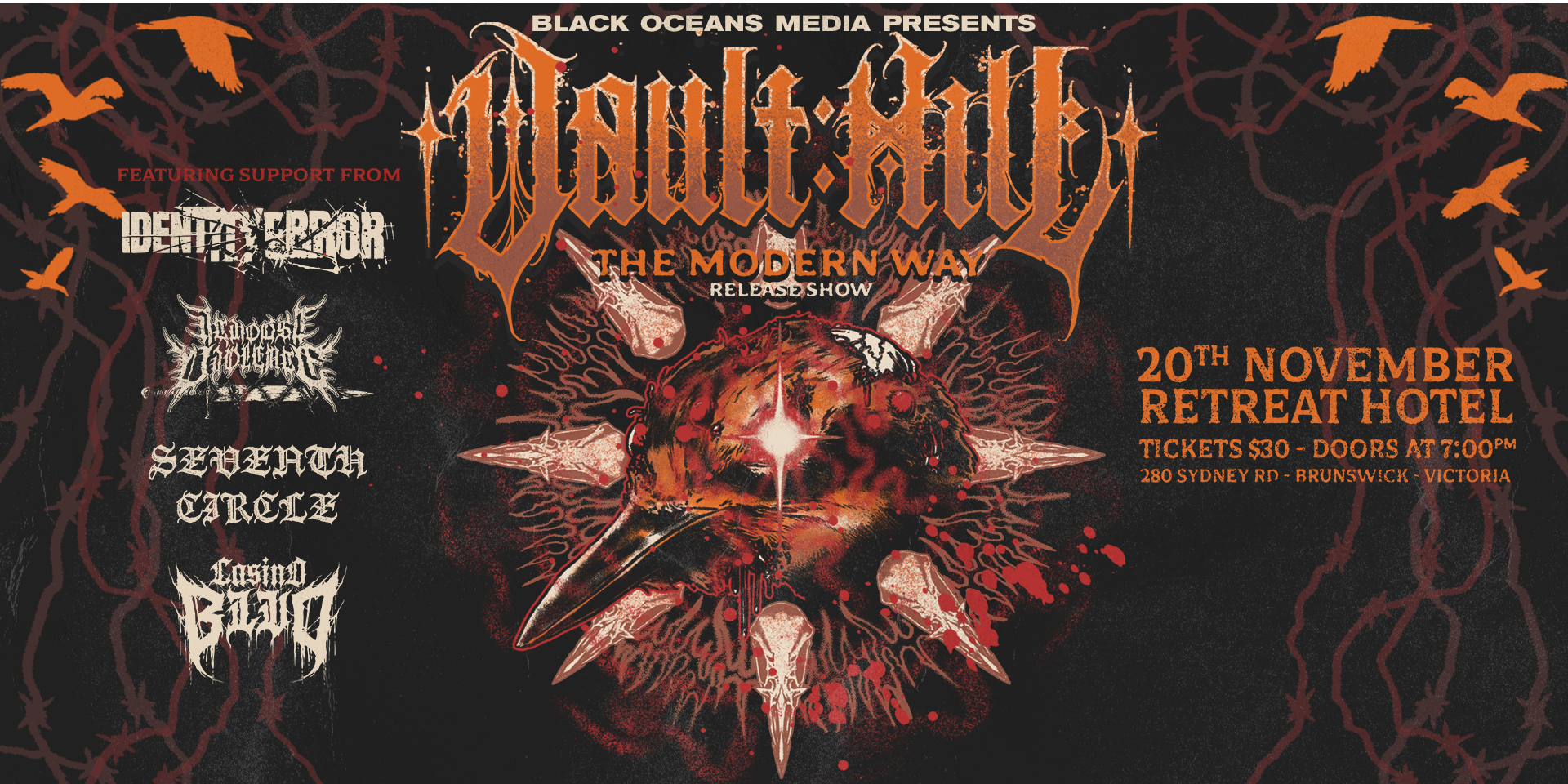 Vault Hill 'The Modern Way' Release Show with Identity Error, I Choose Violence (SA), Seventh Circle and Casino Blvd