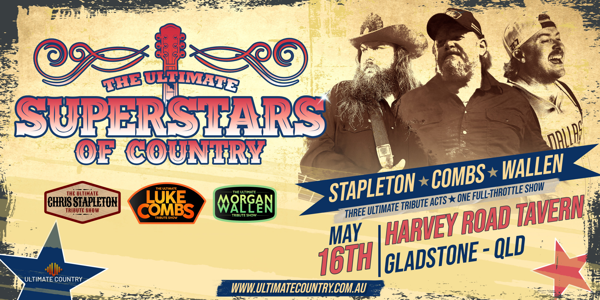 The Ultimate Superstars of Country Tribute Concert live at Harvey Road Tavern in Queensland - Live music event