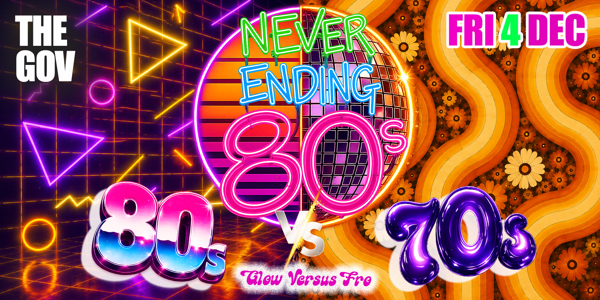 NEVER ENDING 80S PRESENTS: 80S VS 70s GLOW VS FRO
