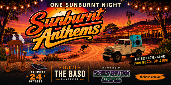 One Sunburnt Night live at The Baso - Canberra - Concert poster