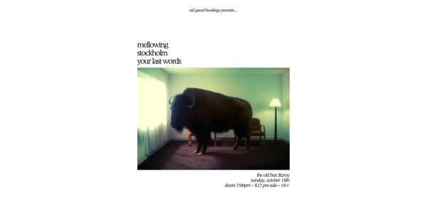 MELLOWING live at The Old Bar - Concert poster