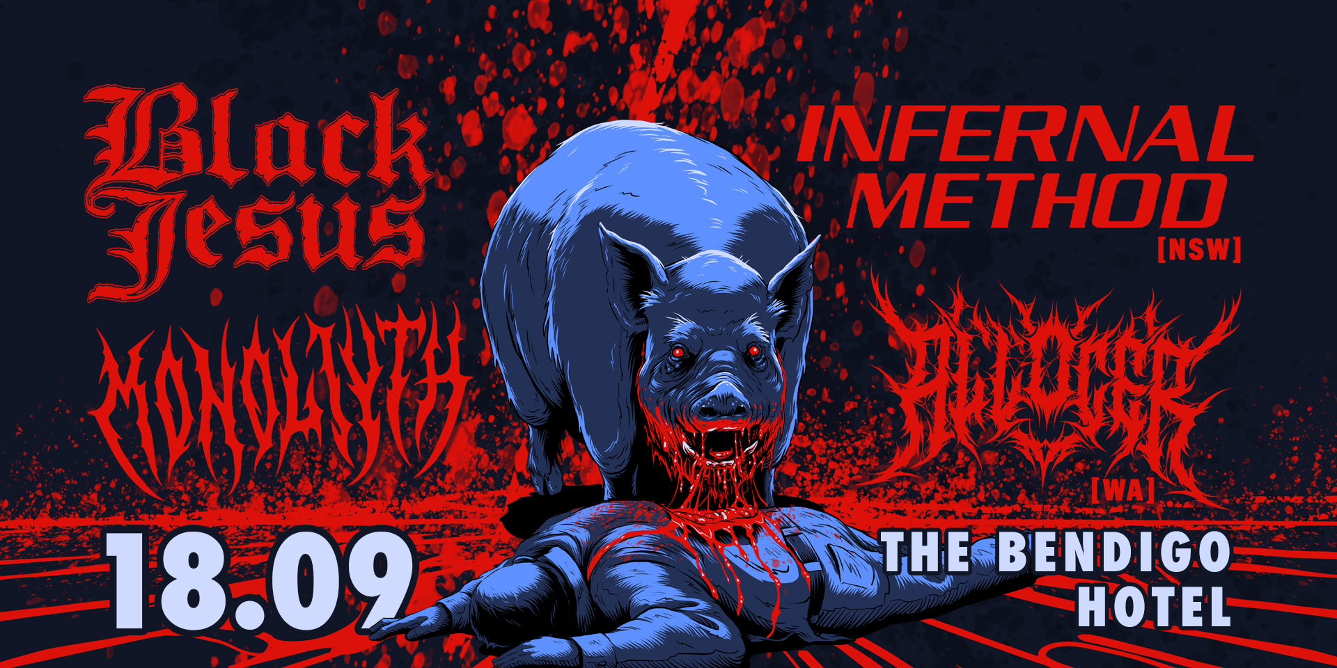 Tides of Darkness: An Ocean of Australian Extremity ft. Black Jesus, Infernal Method, Monoliyth and Allocer