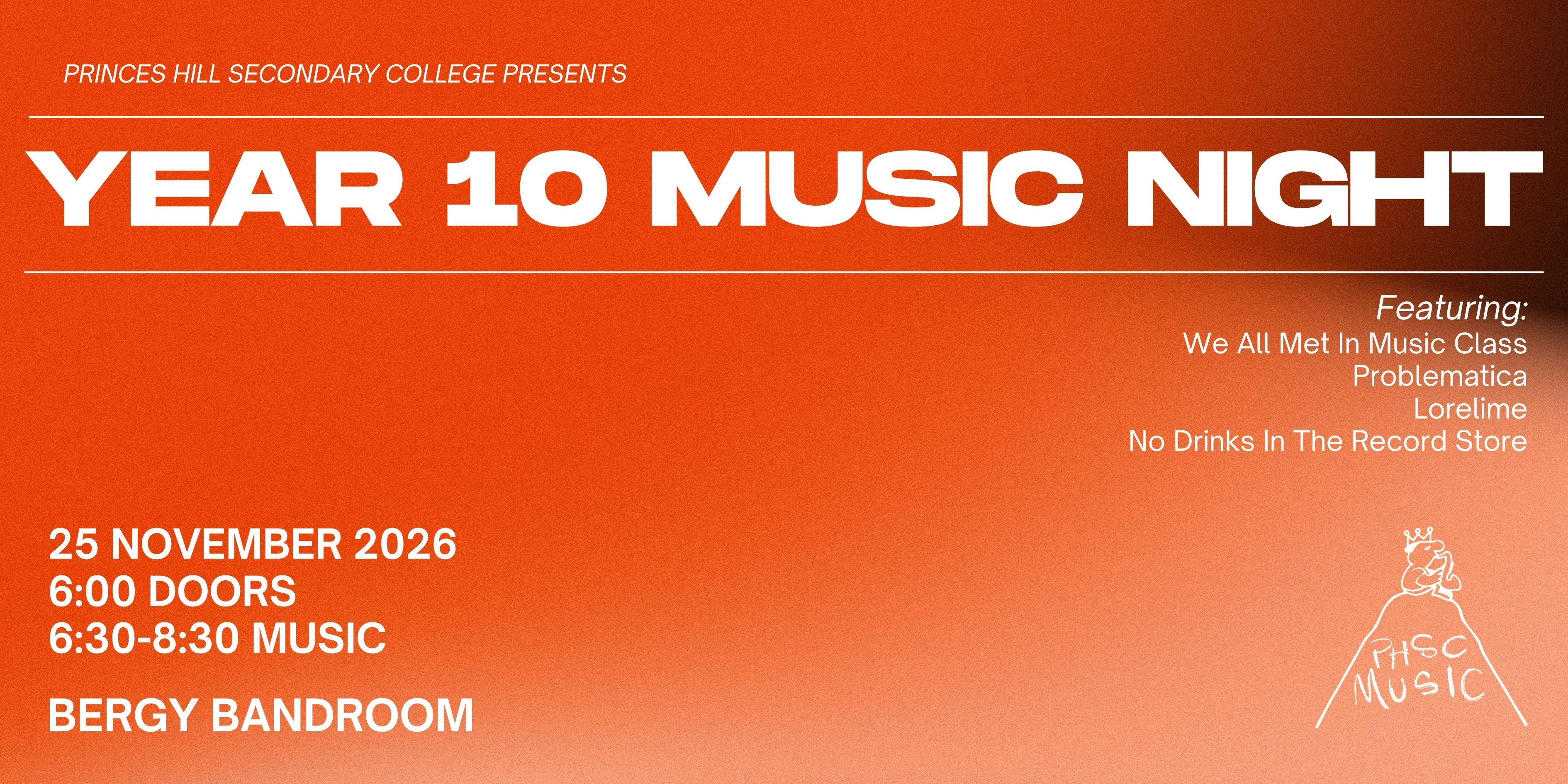Princes Hill Year 10 Music Night