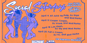 Social Saturdays DJs + $2 Oysters