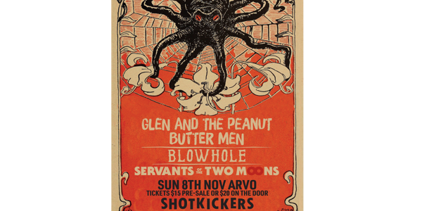 Servants Of The Two Moons Debut Show live at Shotkickers - Concert poster