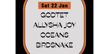 FITZ RITZ: GODTET + OCEANS + ALLYSHA JOY +BIRDSNAKE