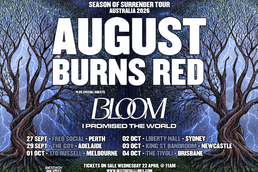 August Burns Red 'Season Of Surrender' Aus Tour 2026