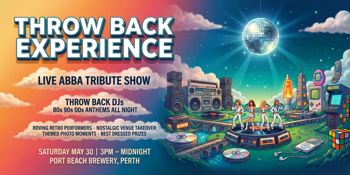 THROWBACK EXPERIENCE 80.90.00s Anthems + (Live ABBA Tribute Show)