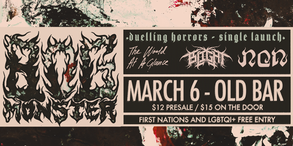 BOG MONSTER - launch live at The Old Bar in Fitzroy on March 06, 2026 - Concert poster