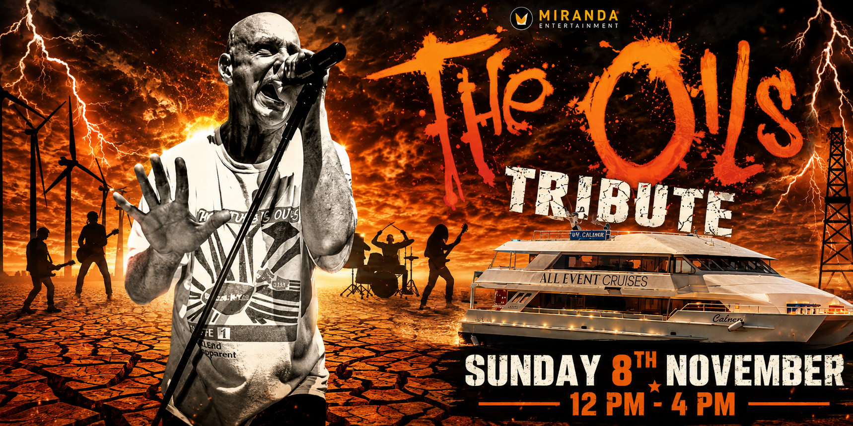 The Oils | Midnight Oil Tribute Show | Newcastle Harbour Cruise
