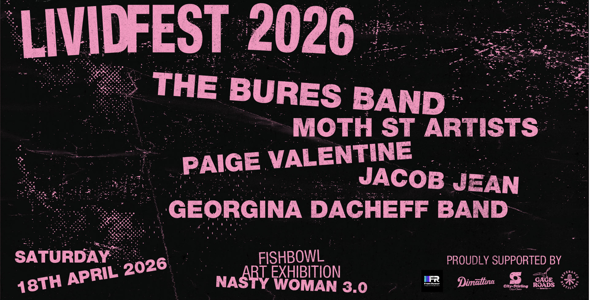 LIVID IN THE LANEWAY FEST 2026 live at Livid Skate Cafe in Scarborough on April 18, 2026 - Concert poster