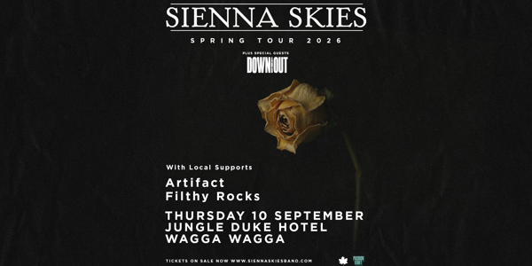 Sienna Skies "Australian Spring Tour" live at Jungle Duke Hotel - Concert poster
