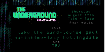The Underground: Koko The Band, Louise Gaul, Outtatime, Izzy Hollingdale