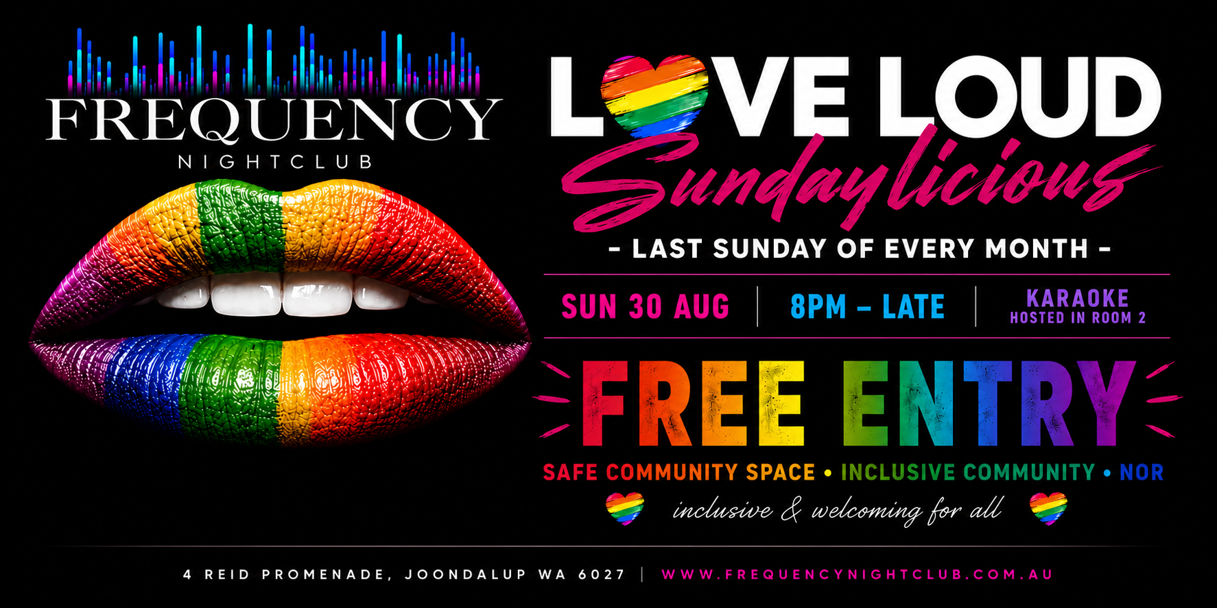 LOVE LOUD Sunday @ Joondalup Frequency Nightclub