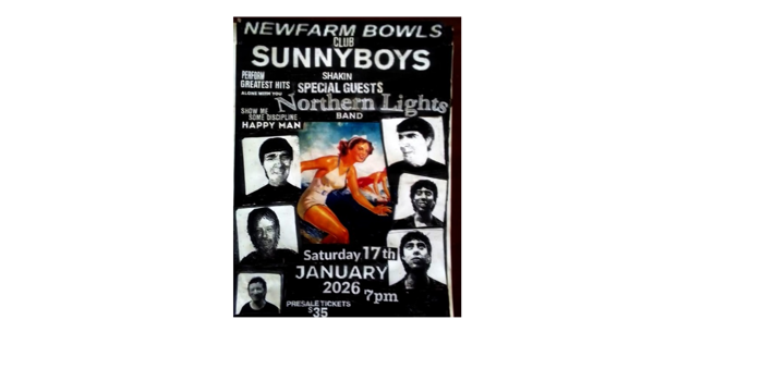 SUNNYBOYS  shakin at NEWFARM BOWKS CLUB 17th JAN 2026 WITH NORTHEN LIGHTS BAND