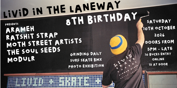 Livid Sk8th Cafe Birthday live at Livid Skate Cafe - Concert poster