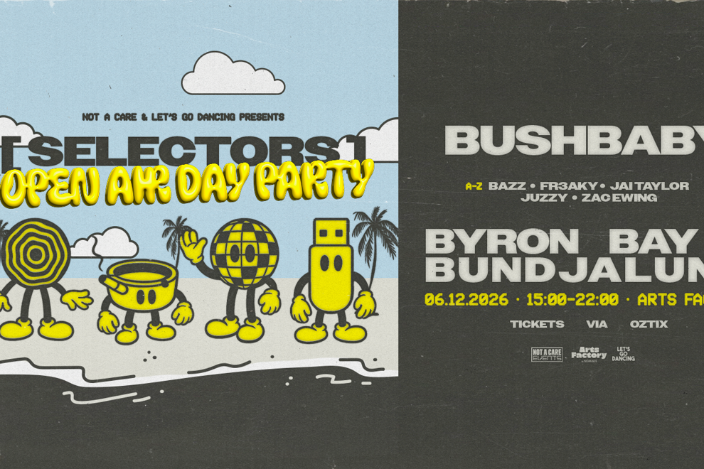 Gig: Selectors ft. BUSHBABY (UK) - Byron Bay | The Music