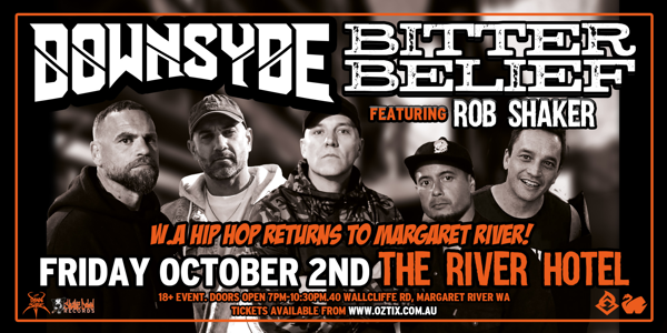 Downsyde & Bitter Belief live at The River - Concert poster