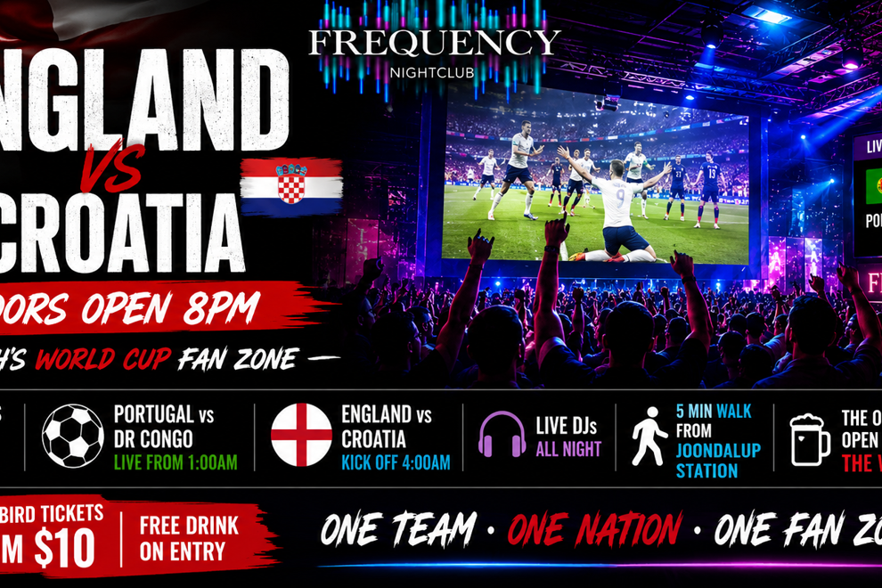 ENGLAND vs CROATIA – PERTH'S OFFICIAL WORLD CUP FAN ZONE EXPERIENCE