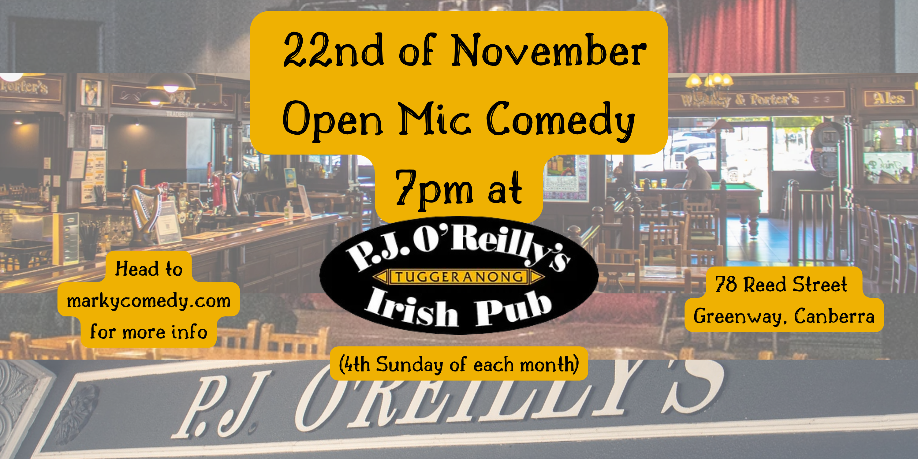 Open Mic Comedy @PJ O'Reilly's Tuggeranong