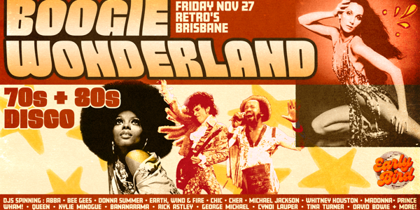 Boogie Wonderland - Brisbane live at Various Fortitude Valley Venues - Concert poster