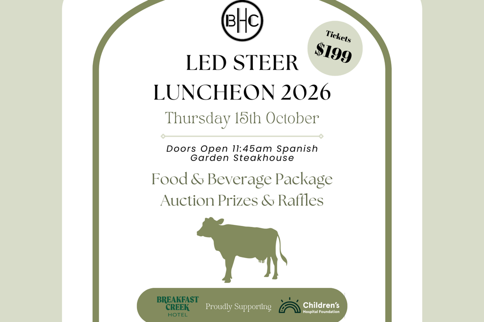Breakfast Creek Hotel's Annual Led Steer Luncheon 2026