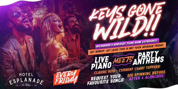 Keys Gone Wild live at Espy Basement in St Kilda on May 08, 2026 - Concert poster