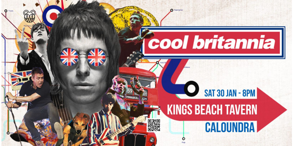 Cool Britannia LIVE in Caloundra live at Kings Beach Tavern - Concert poster