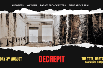 Decrepit with bands Arborists, Waxman, Badass Broadcaster and Birds Aren't Real.