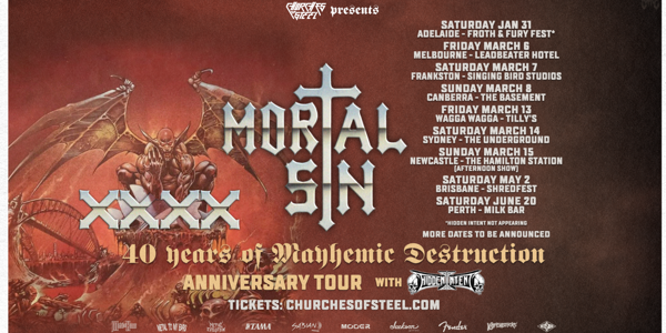 MORTAL SIN - 40 Years of Mayhemic Destruction Tour image