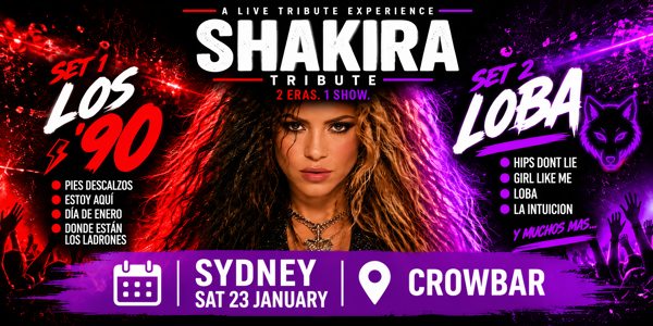 Shakira Tribute AU live at Crowbar Sydney - Concert poster