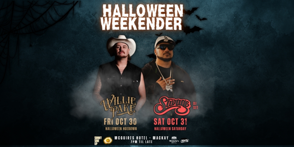 Halloween Weekender - Mackay live at McGuires Hotel - Concert poster