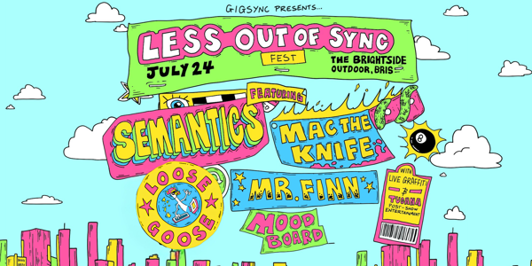LESS OUT OF SYNC Festival live at The Brightside (Outdoors) - Concert poster