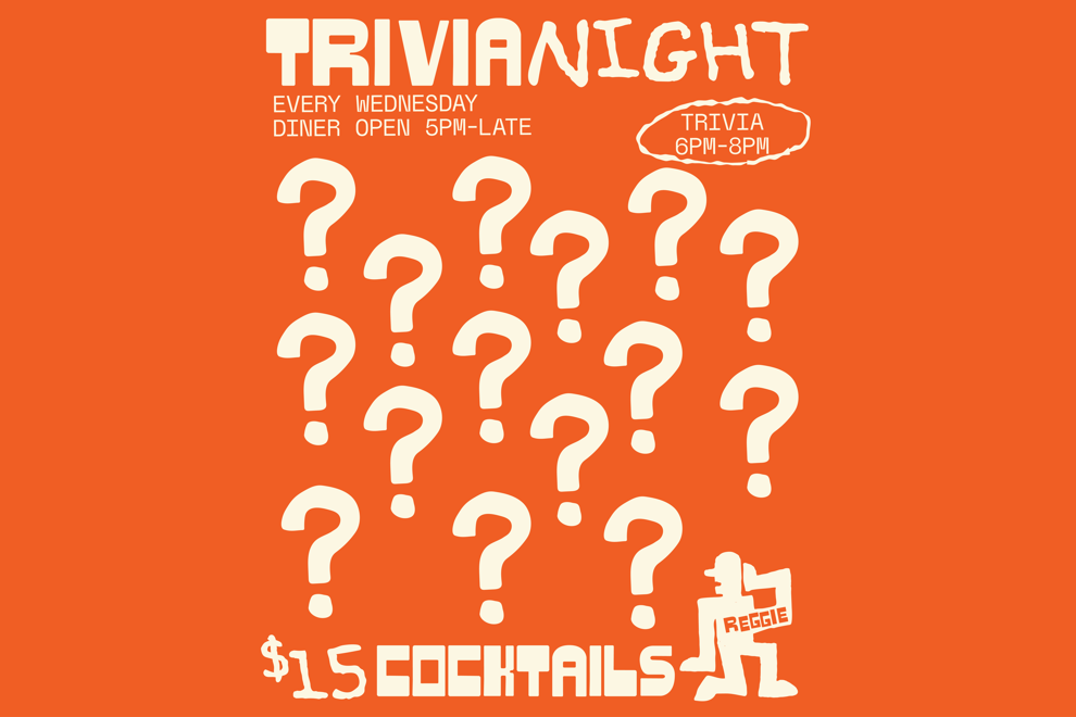 Trivia night at Reggie - 8/04/26