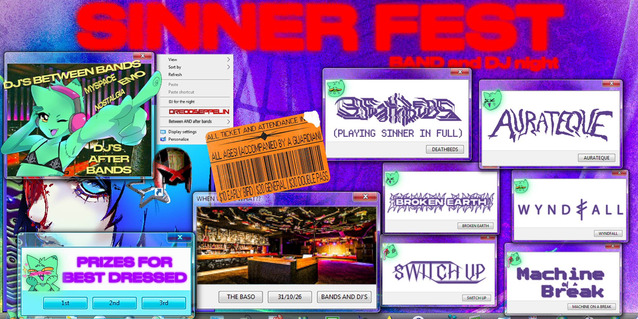 SINNER FEST (Band and DJ Night)