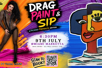 Drag Paint and Sip - Picasso Portraits edition