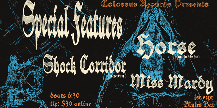 Special Features, Horse (Mulubinba), Shock Corridor (Naarm), Miss Mardy