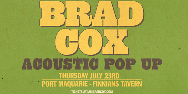 Brad Cox - Acoustic Pop Up live at Finnian's Tavern - Concert poster