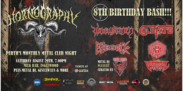 HORNOGRAPHY 8TH BIRTHDAY BASH live at Milk Bar - Concert poster