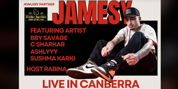 Jamesy live in capital live at The Baso - Canberra in Belconnen on March 23, 2026 - Concert poster